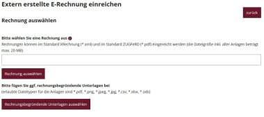 Submit an externally created e-bill