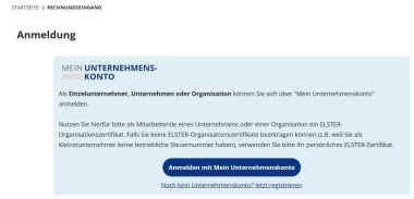  Homepage of the central e-invoice receipt of the state of Rhineland-Palatinate