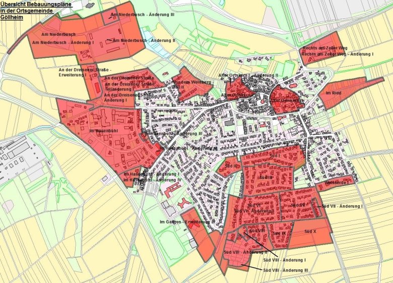 Overview development plans Göllheim