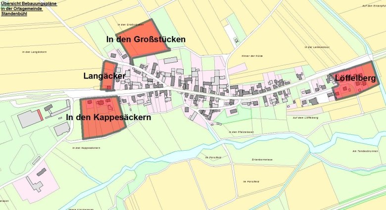 Overview of development plans Standenbühl