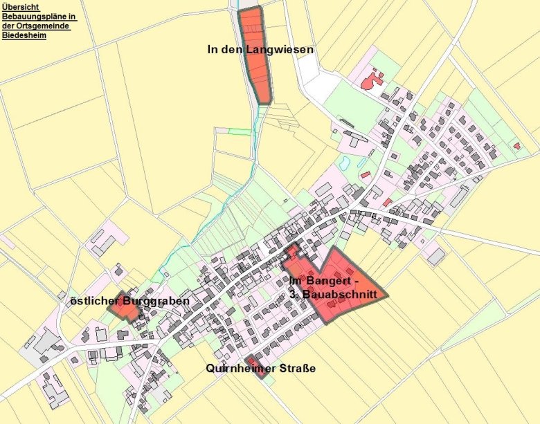Übersicht Bebauungspläne Biedesheim