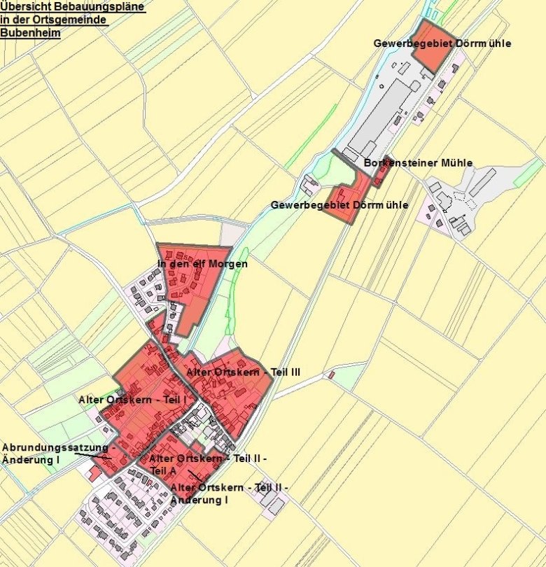 Übersicht Bebauungspläne Bubenheim