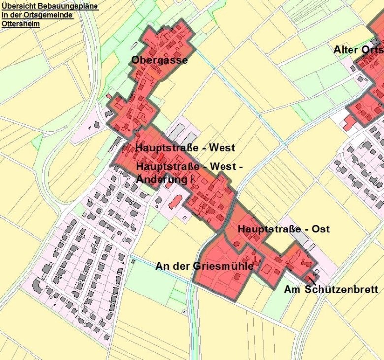 Übersicht Bebauungspläne Ottersheim