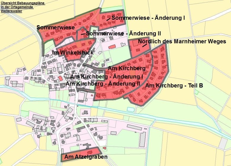 Übersicht Bebauungspläne Weitersweiler